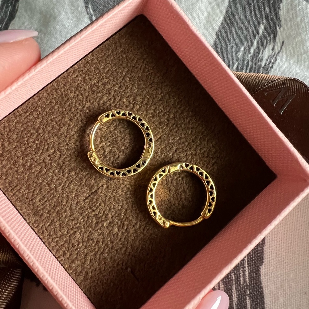 PANDORA gold hoops earrings